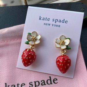 Kate Spade Picnic Perfect Strawberry Drop Statement Earrings
